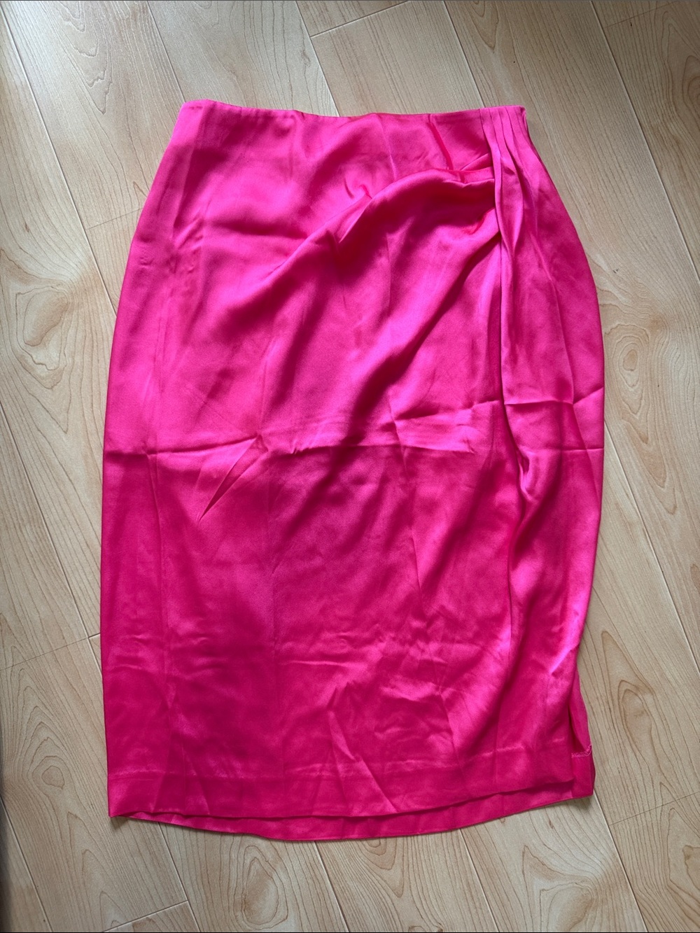 J.Crew Women’s Bright Fuchsia Pink Asymmetrical Pleated Pencil Skirt Size 4 NWT